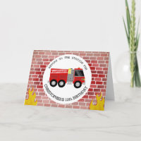Brandweerman brandweerwagen bakstenen vlammen verj
