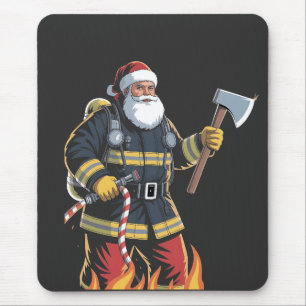 Brandweerman brandweerwagen kerstboom kerstman Ker Muismat