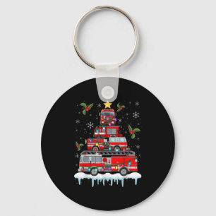 Brandweerman brandweerwagen kerstboom lichten Sint Sleutelhanger