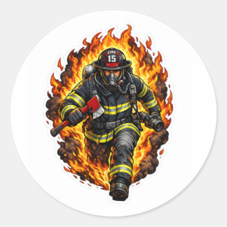 Brandweerman Chibi Sticker Schattige Brandweerman