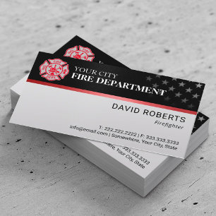 Brandweerman Custom Color Fire Department Logo Visitekaartje