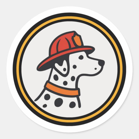 Brandweerman Dalmatiër Sticker (Voorkant)