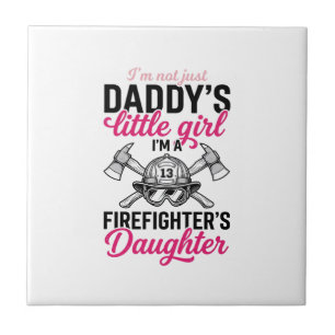Brandweerman Dochter Citaat Vector T-shirt Ontwerp Tegeltje