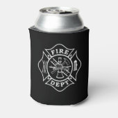 Brandweerman Dunne Rode Lijn Fles Koeler (Blikje Achterkant)