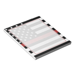 Brandweerman Dunne Rode Lijn Vlag Brandweerafdelin Notitieblok