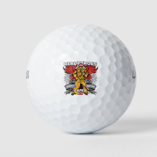 Brandweerman Echte Helden Golfballen (Voorkant)