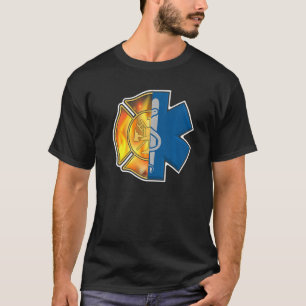 Brandweerman Emt Trots Emt Brandweerman Ems Badge T-shirt