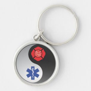 brandweerman emt ying yang sleutelhanger