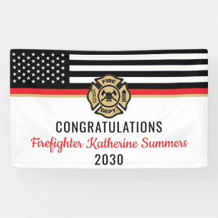 Brandweerman Fire Academy Afstudeerfeest Spandoek