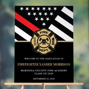 Brandweerman Fire Academy Afstudeerfeest Welkom Acryl Bord