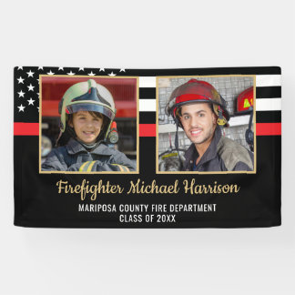 Brandweerman Fire Academy Afstuderen Brandweerman  Spandoek