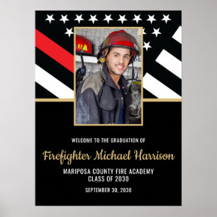 Brandweerman Fire Academy Graduation Party Foto Poster