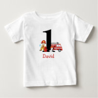 Brandweerman Fire Truck Boy Eerste Verjaardag Outf