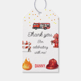 Brandweerman Firetruck Theme Gift Label Cadeaulabel
