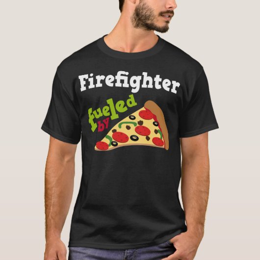 Brandweerman (Funny) Pizza T-shirt (Voorkant)