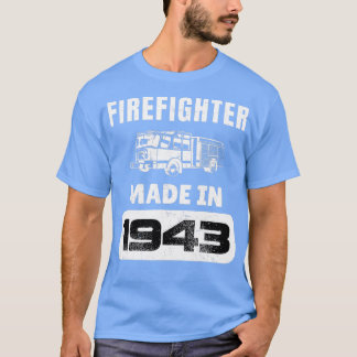  brandweerman geboren in 1943 80 jaar oud vaarwate t-shirt