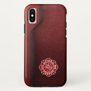 Brandweerman Gedrukt Leer iPhone X Hoesje