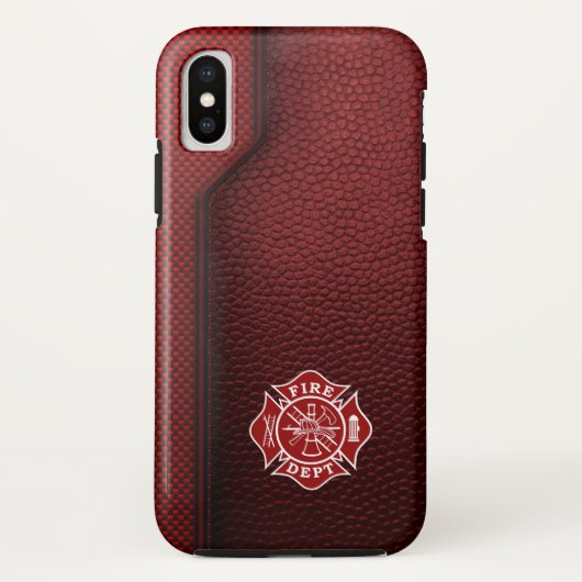 Brandweerman Gedrukt Leer Case-Mate iPhone Case (Achterkant)