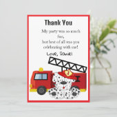 Brandweerman Geluid Alarm Bedankkaart (Staand voorkant)