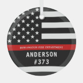 Brandweerman gepersonaliseerde brandweerman dunne  glas ornament (Voorkant)