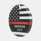 Brandweerman gepersonaliseerde brandweerman dunne  glas ornament (Voorkant links)