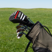 Brandweerman gepersonaliseerde VS vlag dunne rode  Golfheadcover (Insitu)