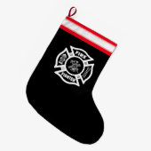 brandweerman grote kerstsok (Voorkant (Hangend))