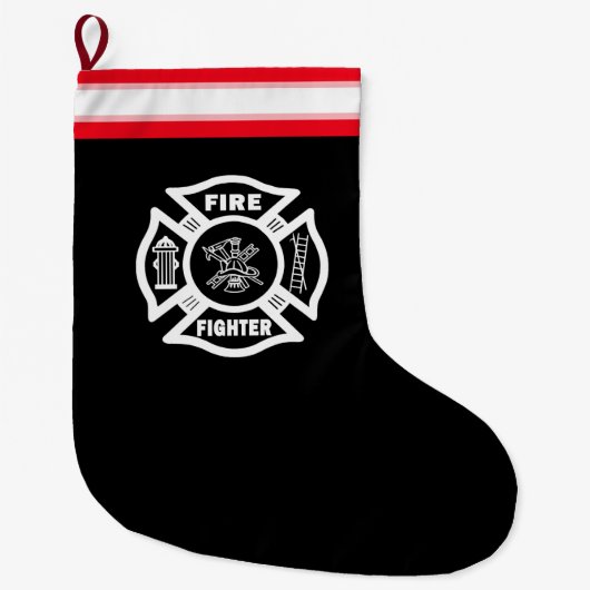 brandweerman grote kerstsok (Voorkant)