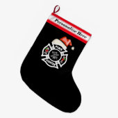 Brandweerman Grote Kerstsok (Voorkant (Hangend))