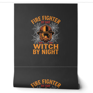 Brandweerman Halloween Heks Nacht Ontwerp Behang