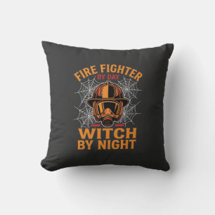 Brandweerman Halloween Heks Nacht Ontwerp Kussen