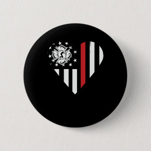 Brandweerman Heart American Firefighter.Png Ronde Button 5,7 Cm