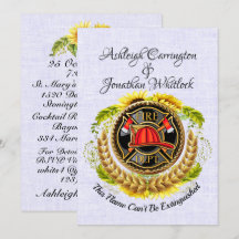 Brandweerman Herziene huwelijksuitnodiging