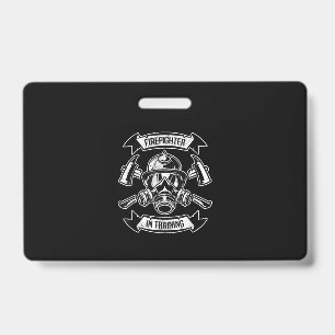 brandweerman in de opleiding van gasmaskers badge