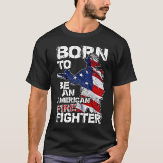 Brandweerman in nood Amerikaanse vlag voor vuur T-shirt