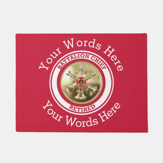 Brandweerman in ruste Batallion Chief Custom DoorM Deurmat (Voorkant)
