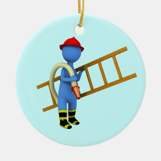 brandweerman keramisch ornament (Voorkant)