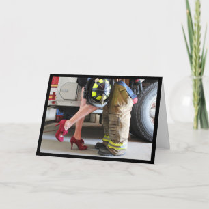 brandweerman Kiss Valentijnsdag Romantic Kaart