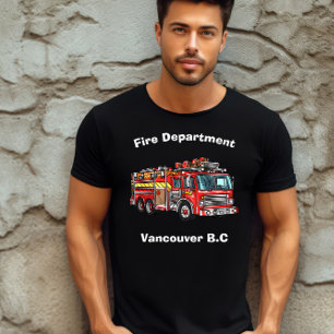 Brandweerman klaar met brandweerwagen t-shirt