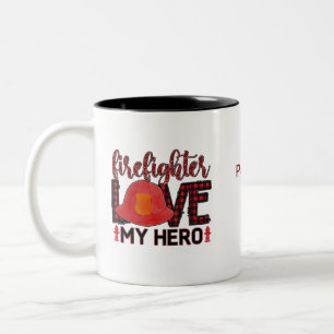 Brandweerman Love my Hero Tweekleurige Koffiemok
