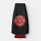 Brandweerman Maltese Cross Bottle Cooler (Voorkant)