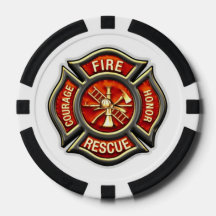 Brandweerman Maltese Cross Poker Chips