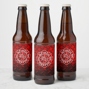 brandweerman Maltese kruis Bier Etiket