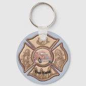 brandweerman Maltese kruis Sleutelhanger (Voorkant)