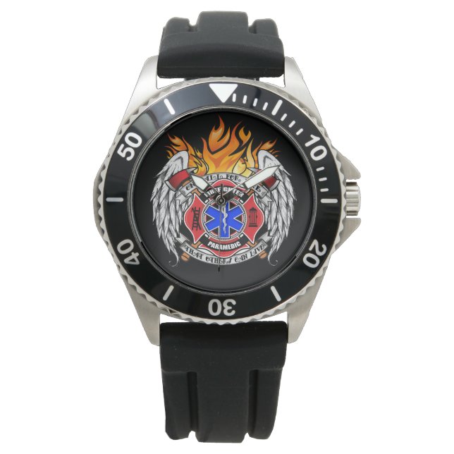 Brandweerman/Medic Combinatie Embleem Horloge (Voorkant)