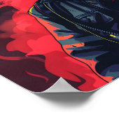 Brandweerman met donkere achtergrond poster (Hoek)