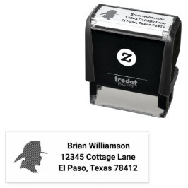 Brandweerman met helm op  zelfinktende stempel