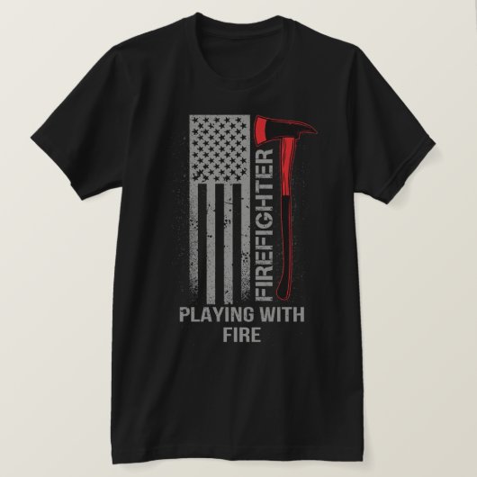 Brandweerman met T-shirt voor vuur (Design voorkant)