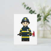 Brandweerman met X Briefkaart (Staand voorkant)