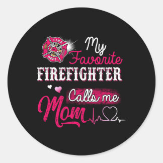 Brandweerman Mijn favoriete brandweerman noemt me  Ronde Sticker
